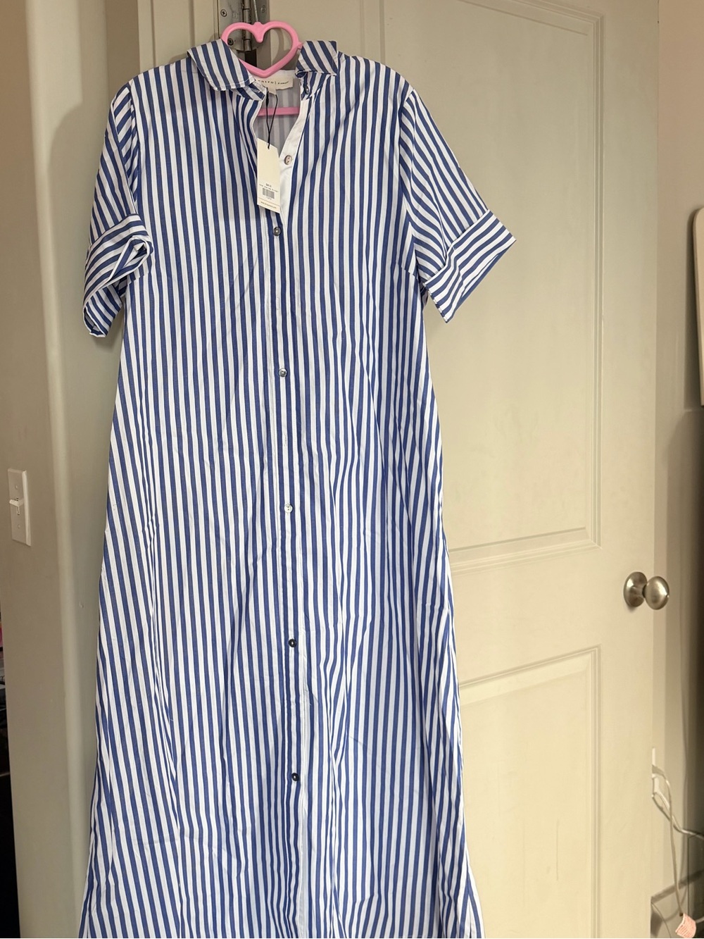 Avara Juniper Blue Striped Midi Dress